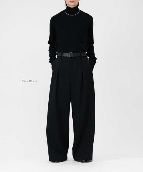 LAPIIS（ラピス）の「WOOL GABARDINE INTACK WIDE TROUSERS（スラックス・メンズ・ブラック・MEDIUM/SMALL/LARGE）」の17枚目の写真