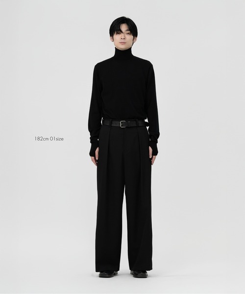LAPIIS（ラピス）の「WOOL GABARDINE INTACK WIDE TROUSERS（スラックス・メンズ・ブラック・MEDIUM/SMALL/LARGE）」の13枚目の写真