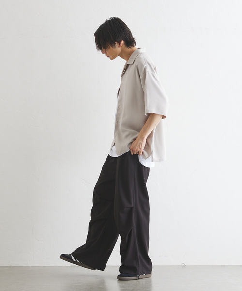 417 EDIFICE(フォーワンセブンエディフィス)の「【Plan Tech】アムンゼンオープンカラーシャツ”セットアップ着用可能”(シャツ/ブラウス・メンズ・ブルー系その他/ネイビー/ベージュ/チャコールグレー・SMALL/X-LARGE/LARGE/MEDIUM)」の15枚目の写真