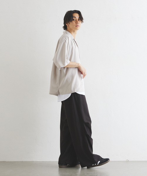 417 EDIFICE(フォーワンセブンエディフィス)の「【Plan Tech】アムンゼンオープンカラーシャツ”セットアップ着用可能”(シャツ/ブラウス・メンズ・ブルー系その他/ネイビー/ベージュ/チャコールグレー・SMALL/X-LARGE/LARGE/MEDIUM)」の17枚目の写真