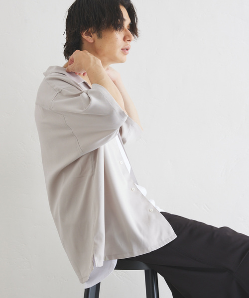 417 EDIFICE(フォーワンセブンエディフィス)の「【Plan Tech】アムンゼンオープンカラーシャツ”セットアップ着用可能”(シャツ/ブラウス・メンズ・ブルー系その他/ネイビー/ベージュ/チャコールグレー・SMALL/X-LARGE/LARGE/MEDIUM)」の8枚目の写真