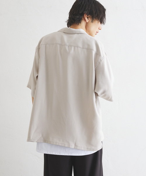 417 EDIFICE(フォーワンセブンエディフィス)の「【Plan Tech】アムンゼンオープンカラーシャツ”セットアップ着用可能”(シャツ/ブラウス・メンズ・ブルー系その他/ネイビー/ベージュ/チャコールグレー・SMALL/X-LARGE/LARGE/MEDIUM)」の9枚目の写真