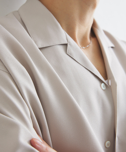 417 EDIFICE(フォーワンセブンエディフィス)の「【Plan Tech】アムンゼンオープンカラーシャツ”セットアップ着用可能”(シャツ/ブラウス・メンズ・ブルー系その他/ネイビー/ベージュ/チャコールグレー・SMALL/X-LARGE/LARGE/MEDIUM)」の11枚目の写真