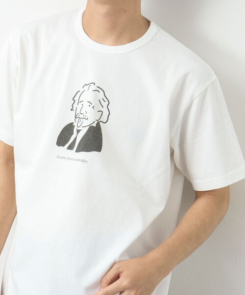 BARNS OUTFITTERS（バーンズアウトフィッターズ）の「【BARNS OUTFITTERS/バーンズアウトフィッターズ】別注 TUBE Tシャツ learn from yesterday（Tシャツ/カットソー・メンズ・ピンク/グレイッシュベージュ/ホワイト/チャコールグレー・M/S/L）」の11枚目の写真