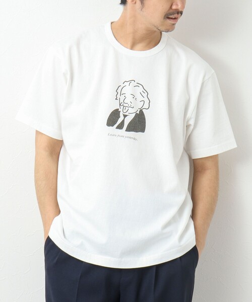 BARNS OUTFITTERS（バーンズアウトフィッターズ）の「【BARNS OUTFITTERS/バーンズアウトフィッターズ】別注 TUBE Tシャツ learn from yesterday（Tシャツ/カットソー・メンズ・ピンク/グレイッシュベージュ/ホワイト/チャコールグレー・M/S/L）」の13枚目の写真