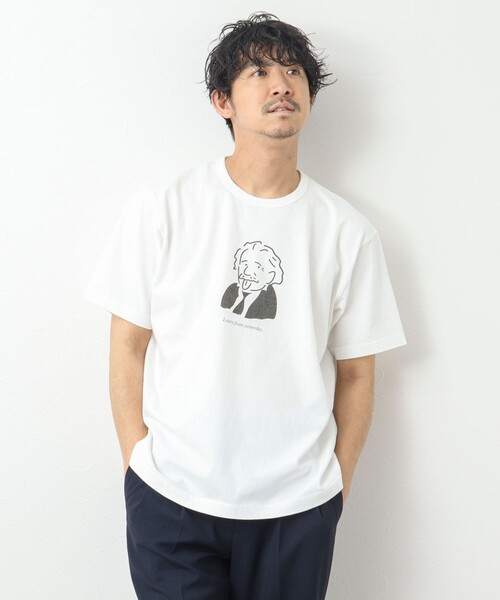 BARNS OUTFITTERS（バーンズアウトフィッターズ）の「【BARNS OUTFITTERS/バーンズアウトフィッターズ】別注 TUBE Tシャツ learn from yesterday（Tシャツ/カットソー・メンズ・ピンク/グレイッシュベージュ/ホワイト/チャコールグレー・M/S/L）」の16枚目の写真