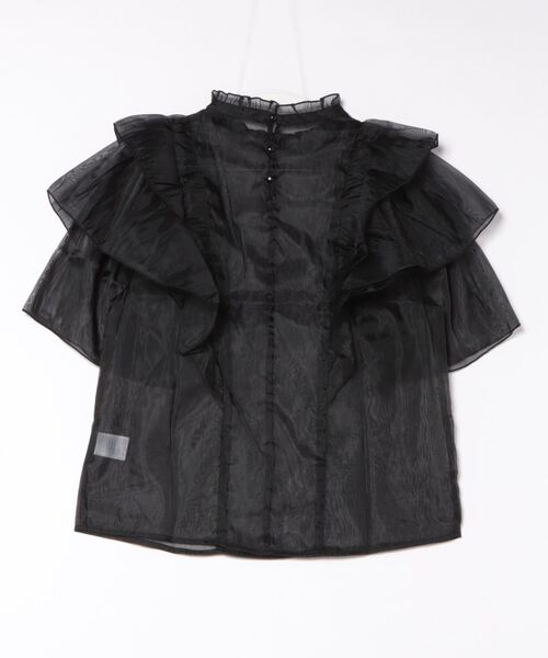 STYLEBLOCK（スタイルブロック）の「オーガンジーフリルブラウス（シャツ/ブラウス・レディース・アイボリー/グレー/ブラック・M）」の4枚目の写真