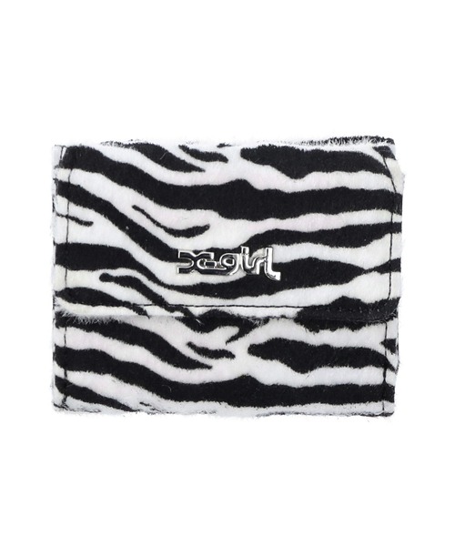 X-girl(エックスガール)の「ANIMAL PRINTED MINI WALLET(財布・レディース・ホワイト/ベージュ・ONE SIZE)」の2枚目の写真