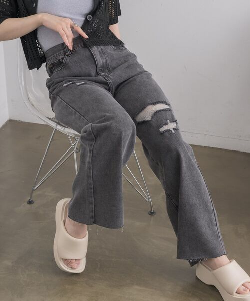 RETRO GIRL(レトロガール)の「アソートデニムPT(デニムパンツ・レディース・ケミカルウォッシュ/ダークブルー/ブルー系その他5/ブラック・FREE)」の5枚目の写真
