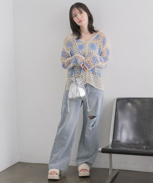 RETRO GIRL(レトロガール)の「アソートデニムPT(デニムパンツ・レディース・ケミカルウォッシュ/ダークブルー/ブルー系その他5/ブラック・FREE)」の18枚目の写真