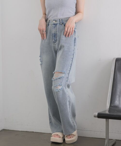 RETRO GIRL(レトロガール)の「アソートデニムPT(デニムパンツ・レディース・ケミカルウォッシュ/ダークブルー/ブルー系その他5/ブラック・FREE)」の19枚目の写真