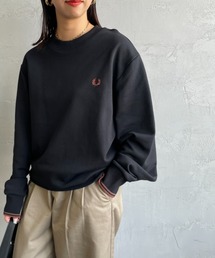 [FRED PERRY/フレッドペリー] ワンポイントロゴ刺繍 クルーネックスウェット