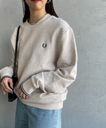 [FRED PERRY/フレッドペリー] ワンポイントロゴ刺繍 クルーネックスウェット