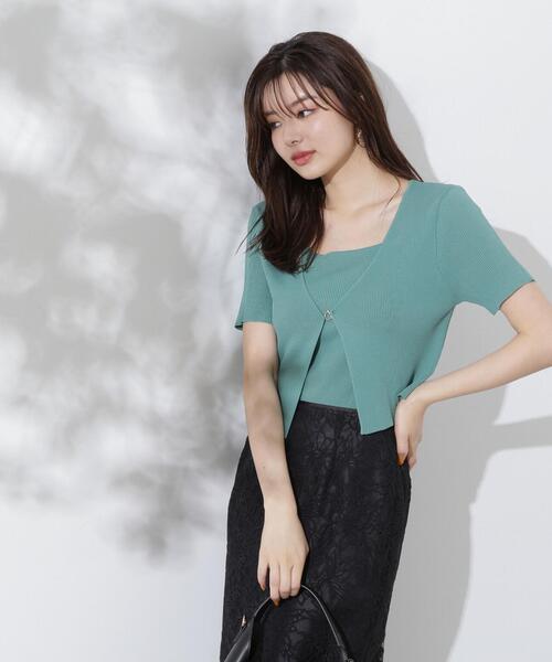 PROPORTION BODY DRESSING（プロポーションボディドレッシング）の「キャミアンサンブルニット / 1214270703（ニット/セーター・レディース・ネイビー/グリーン/グレー・FREE）」の2枚目の写真