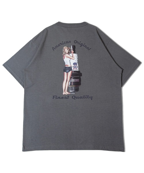 schott（ショット）の「SCHOTT-T-SHIRT PLUG ADVERTISING（Tシャツ/カットソー・メンズ・ホワイト/ブラック・M/L/XL）」の6枚目の写真