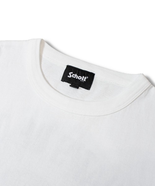 schott（ショット）の「SCHOTT-T-SHIRT PLUG ADVERTISING（Tシャツ/カットソー・メンズ・ホワイト/ブラック・M/L/XL）」の7枚目の写真
