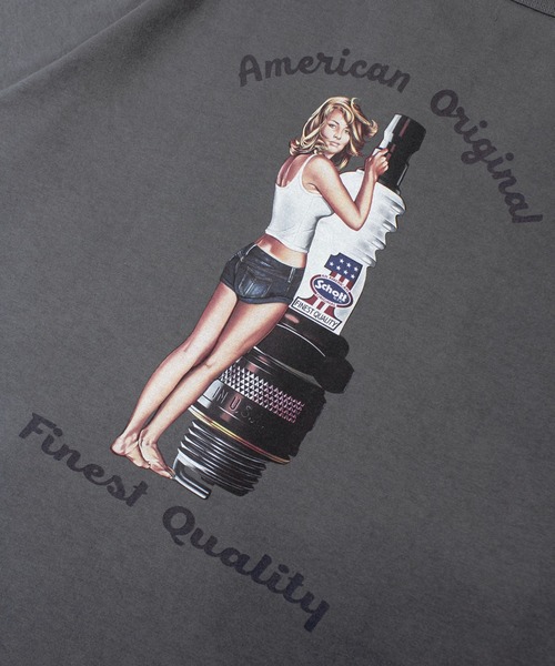 schott（ショット）の「SCHOTT-T-SHIRT PLUG ADVERTISING（Tシャツ/カットソー・メンズ・ホワイト/ブラック・M/L/XL）」の11枚目の写真