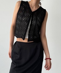 El mar　クロシェ編みボタンベスト