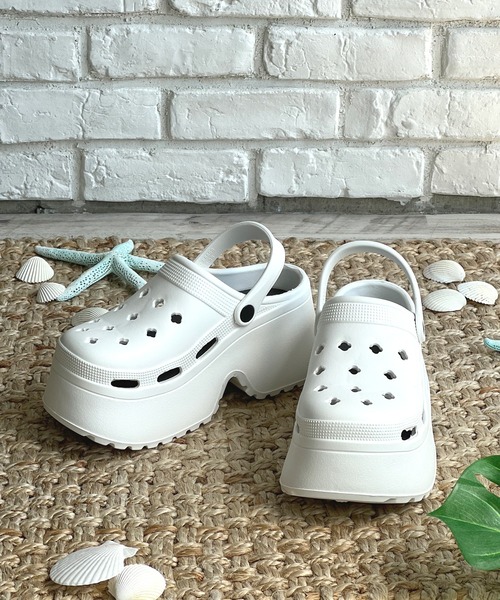 LUGG NAGG(ラグナグ)の「【厚底】ラバークロッグサンダル【ベルト稼働】(サンダル・レディース・ホワイト/ブラック/ベージュ・M/L)」の21枚目の写真