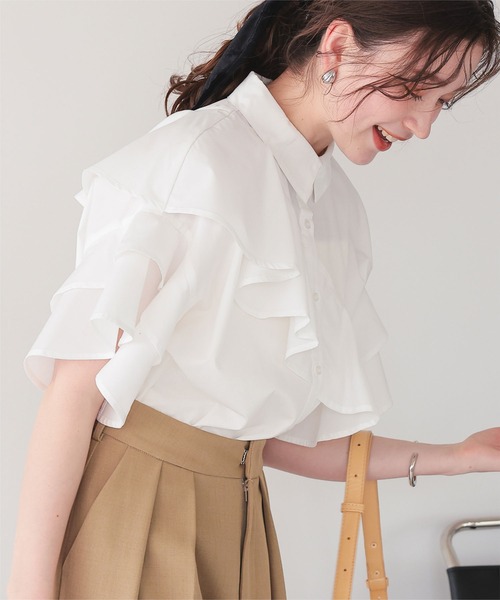 Chez VIDALENC ブラウス フリルシャツ Mini Medici chezVIDALENC シェ ヴィダレアンク 2023 Mini Medici Shirt