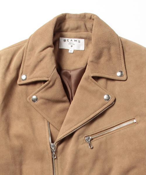 BEAMS（ビームス）の「◆BEAMS / ダブル ライダース ジャケット（ライダースジャケット・メンズ・ブラック/ブラウン・MEDIUM/SMALL/LARGE）」の3枚目の写真