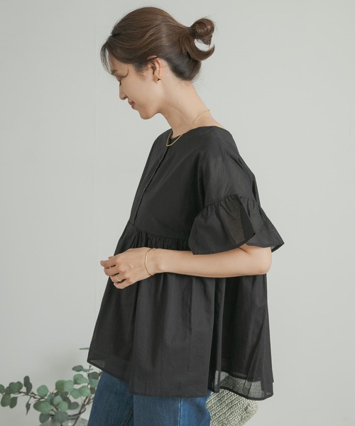 URBAN RESEARCH DOORS（アーバンリサーチドアーズ）の「コットンボイル2WAY切替ブラウス（シャツ/ブラウス・レディース・オフホワイト/ブルー/ブラック・MEDIUM）」の19枚目の写真