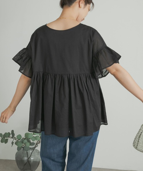 URBAN RESEARCH DOORS（アーバンリサーチドアーズ）の「コットンボイル2WAY切替ブラウス（シャツ/ブラウス・レディース・オフホワイト/ブルー/ブラック・MEDIUM）」の17枚目の写真