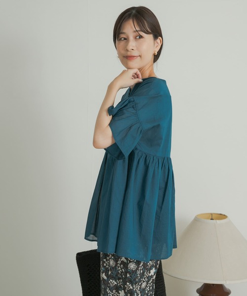 URBAN RESEARCH DOORS（アーバンリサーチドアーズ）の「コットンボイル2WAY切替ブラウス（シャツ/ブラウス・レディース・オフホワイト/ブルー/ブラック・MEDIUM）」の11枚目の写真