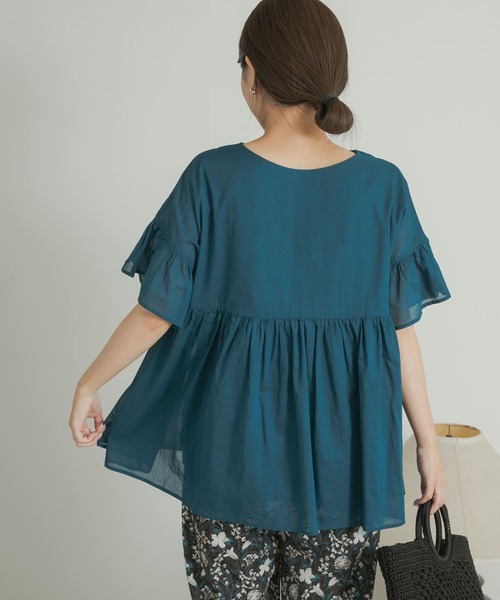 URBAN RESEARCH DOORS（アーバンリサーチドアーズ）の「コットンボイル2WAY切替ブラウス（シャツ/ブラウス・レディース・オフホワイト/ブルー/ブラック・MEDIUM）」の10枚目の写真