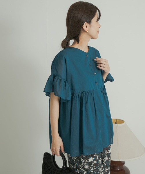 URBAN RESEARCH DOORS（アーバンリサーチドアーズ）の「コットンボイル2WAY切替ブラウス（シャツ/ブラウス・レディース・オフホワイト/ブルー/ブラック・MEDIUM）」の9枚目の写真