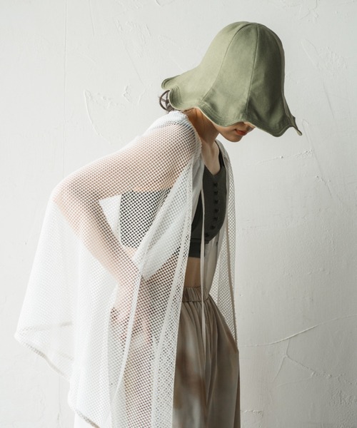 ORIENT MILLINERY（オリエント ミリナリー）の「NAMI【ﾅﾐ】UVプロテクト サンシェード チューリップハット（ハット・レディース・パープル/グリーン/クリーム/ブラック・FREE）」の20枚目の写真