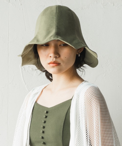 ORIENT MILLINERY（オリエント ミリナリー）の「NAMI【ﾅﾐ】UVプロテクト サンシェード チューリップハット（ハット・レディース・パープル/グリーン/クリーム/ブラック・FREE）」の16枚目の写真