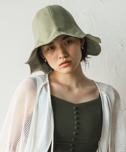 ORIENT MILLINERY（オリエント ミリナリー）の「NAMI【ﾅﾐ】UVプロテクト サンシェード チューリップハット（ハット・レディース・パープル/グリーン/クリーム/ブラック・FREE）」の17枚目の写真
