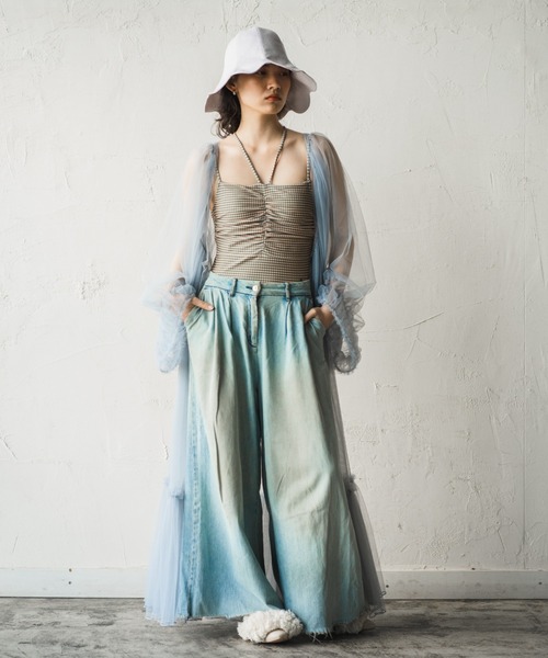ORIENT MILLINERY（オリエント ミリナリー）の「NAMI【ﾅﾐ】UVプロテクト サンシェード チューリップハット（ハット・レディース・パープル/グリーン/クリーム/ブラック・FREE）」の12枚目の写真