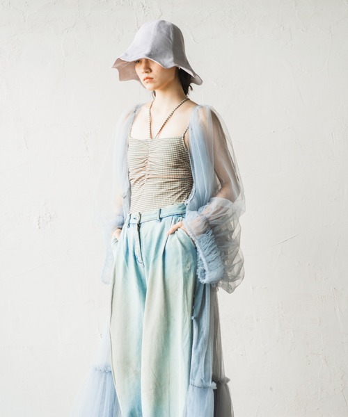 ORIENT MILLINERY（オリエント ミリナリー）の「NAMI【ﾅﾐ】UVプロテクト サンシェード チューリップハット（ハット・レディース・パープル/グリーン/クリーム/ブラック・FREE）」の11枚目の写真