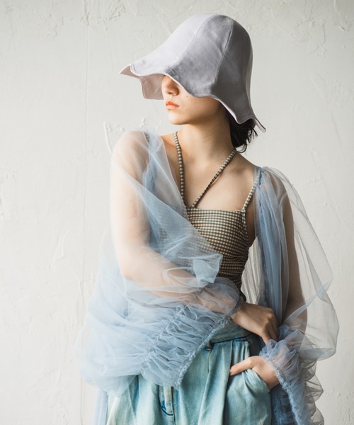 ORIENT MILLINERY（オリエント ミリナリー）の「NAMI【ﾅﾐ】UVプロテクト サンシェード チューリップハット（ハット・レディース・パープル/グリーン/クリーム/ブラック・FREE）」の7枚目の写真