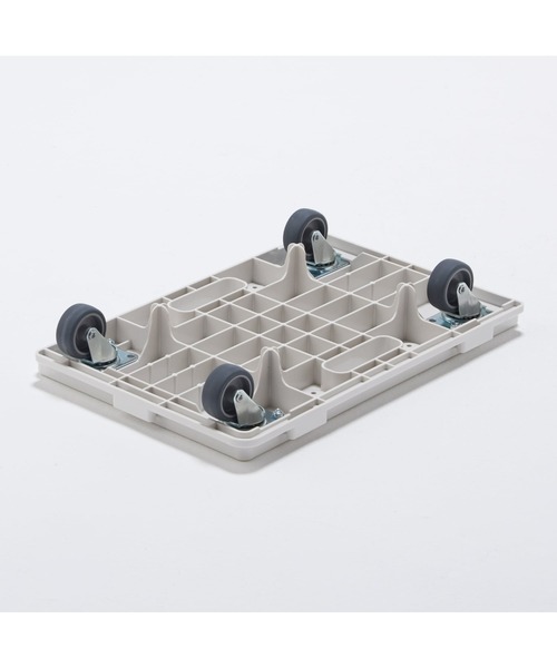 無印良品（ムジルシリョウヒン）の「縦にも横にも連結できる再生ポリプロピレン入り平台車　約幅２７．５×奥行４１×高さ７．５ｃｍ（収納グッズ・メンズ・ライトグレー系・FREE）」の2枚目の写真