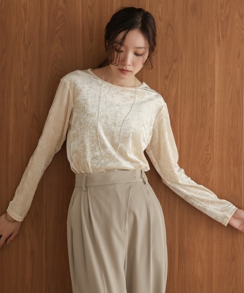 H2024-13OLLEBOREBLA　アルベロベロ　シワ加工シアーカットソー H2024-13OLLEBOREBLA アルベロベロ シワ加工シアーカットソー