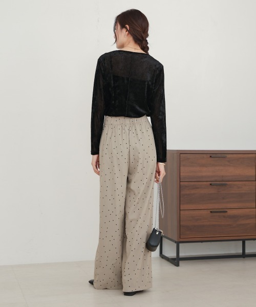 Bab（バブ）の「シアーベロアベーシックトップス（Tシャツ/カットソー・レディース・ベージュ/ライトグレー/グリーン/アイボリー/ブラック・FREE）」の19枚目の写真