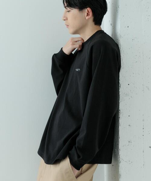 ITEMS URBANRESEARCH（アイテムズ アーバンリサーチ）の「天竺 ワンポイント ロングスリーブTシャツ（Tシャツ/カットソー・メンズ・ベージュ/その他1/ホワイト/ブルー/ブラック・MEDIUM/LARGE）」の11枚目の写真