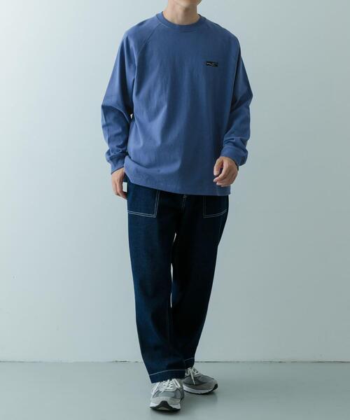 ITEMS URBANRESEARCH（アイテムズ アーバンリサーチ）の「天竺 ワンポイント ロングスリーブTシャツ（Tシャツ/カットソー・メンズ・ベージュ/その他1/ホワイト/ブルー/ブラック・MEDIUM/LARGE）」の22枚目の写真