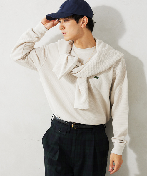 LACOSTE（ラコステ）の「LACOSTE / ラコステ 別注 オーバーサイズ ヘビーピケ L/S Tシャツ（Tシャツ/カットソー・メンズ・ブラック/グレー/グリーン/カーキ/バーガンディー・4/3/5）」の13枚目の写真