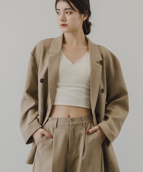 Theory ダブルブレスト テーラードジャケット ベージュ リネン100% ベージュ ダブルブレスト テーラードジャケット Theory ダブルブレスト