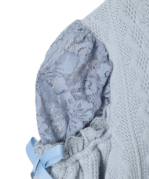 Amourire girl（アムリールガール）の「袖チュールワンピース(130㎝～160㎝)（ワンピース・キッズ・オフホワイト/ブラック/サックスブルー/ピンク・130cm/140cm/150cm/160cm）」の18枚目の写真