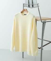 ワッフル編み クルーネックニット