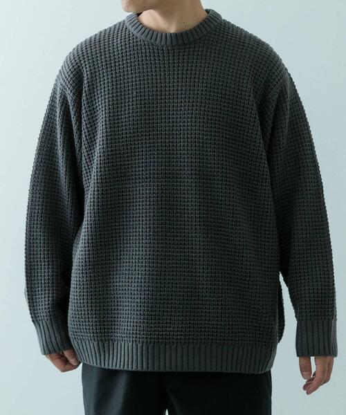 美品✨STONE  ワッフルニット セーター ブラック Lサイズ stone ワッフルニット Lサイズ スウェット stone ワッフルニット L