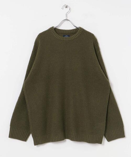 ITEMS URBANRESEARCH(アイテムズ アーバンリサーチ)の「ワッフル編み クルーネックニット(ニット/セーター・メンズ・チャコールグレー/ブラック/オフホワイト/オリーブ/モカ・SMALL/MEDIUM/LARGE)」の21枚目の写真