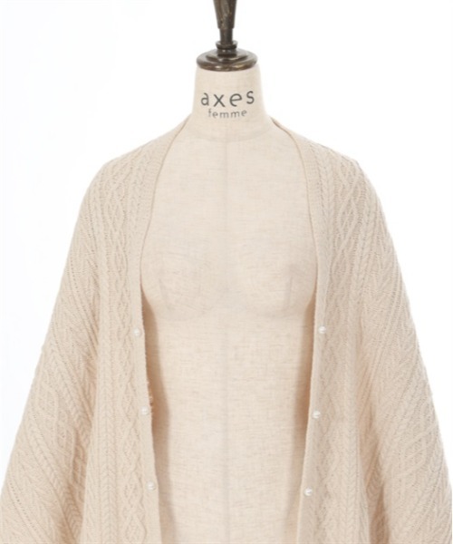 axes femme（アクシーズファム）の「２ＷＡＹニットストール（ストール/ショール・レディース・ワイン/キナリ/チャコール・FREE）」の4枚目の写真