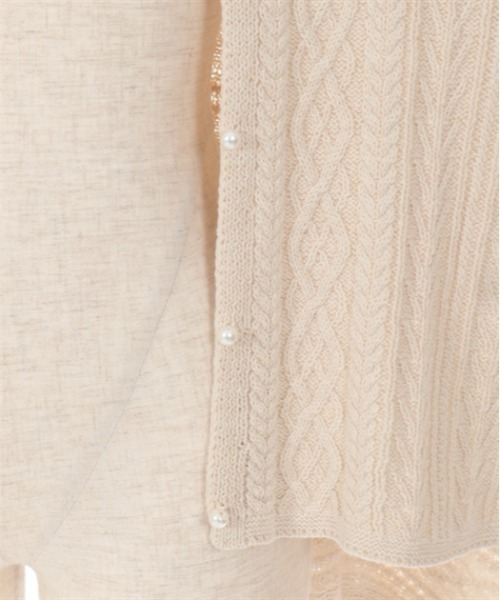 axes femme（アクシーズファム）の「２ＷＡＹニットストール（ストール/ショール・レディース・ワイン/キナリ/チャコール・FREE）」の5枚目の写真