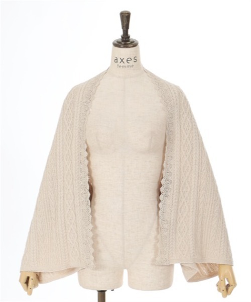 axes femme（アクシーズファム）の「２ＷＡＹニットストール（ストール/ショール・レディース・ワイン/キナリ/チャコール・FREE）」の6枚目の写真